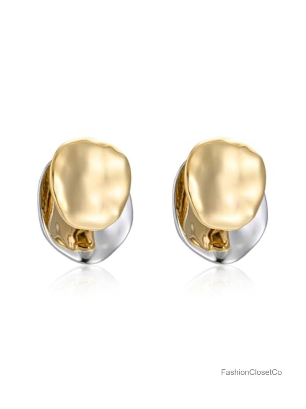 Two Tone Hoop Earrings 18K Gold Plated Copper S925 Hypoallergenic